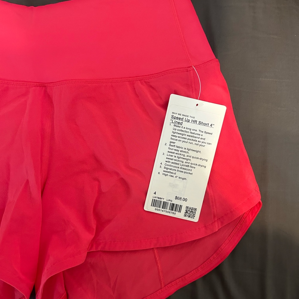lululemon athletica Women's Speed Up Shorts 4” - Pink